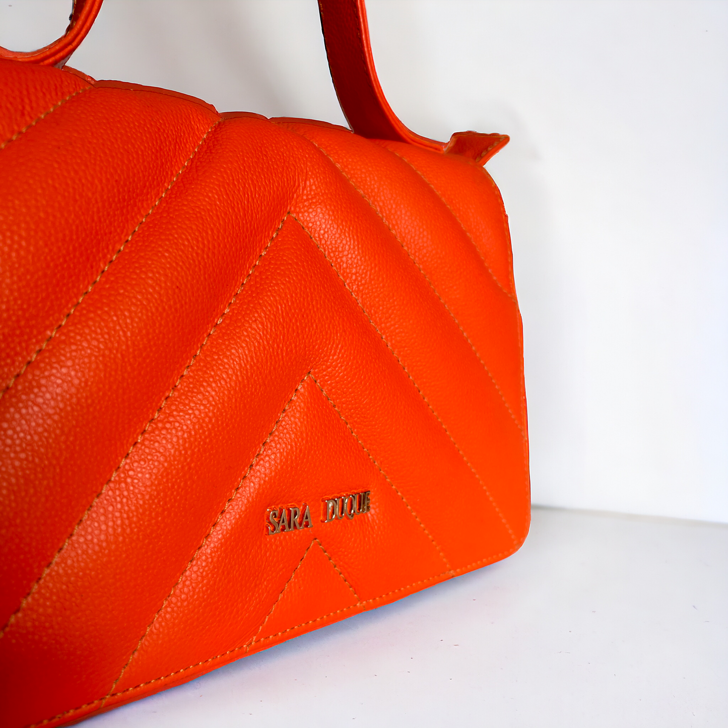 Manos libres cuero naranja