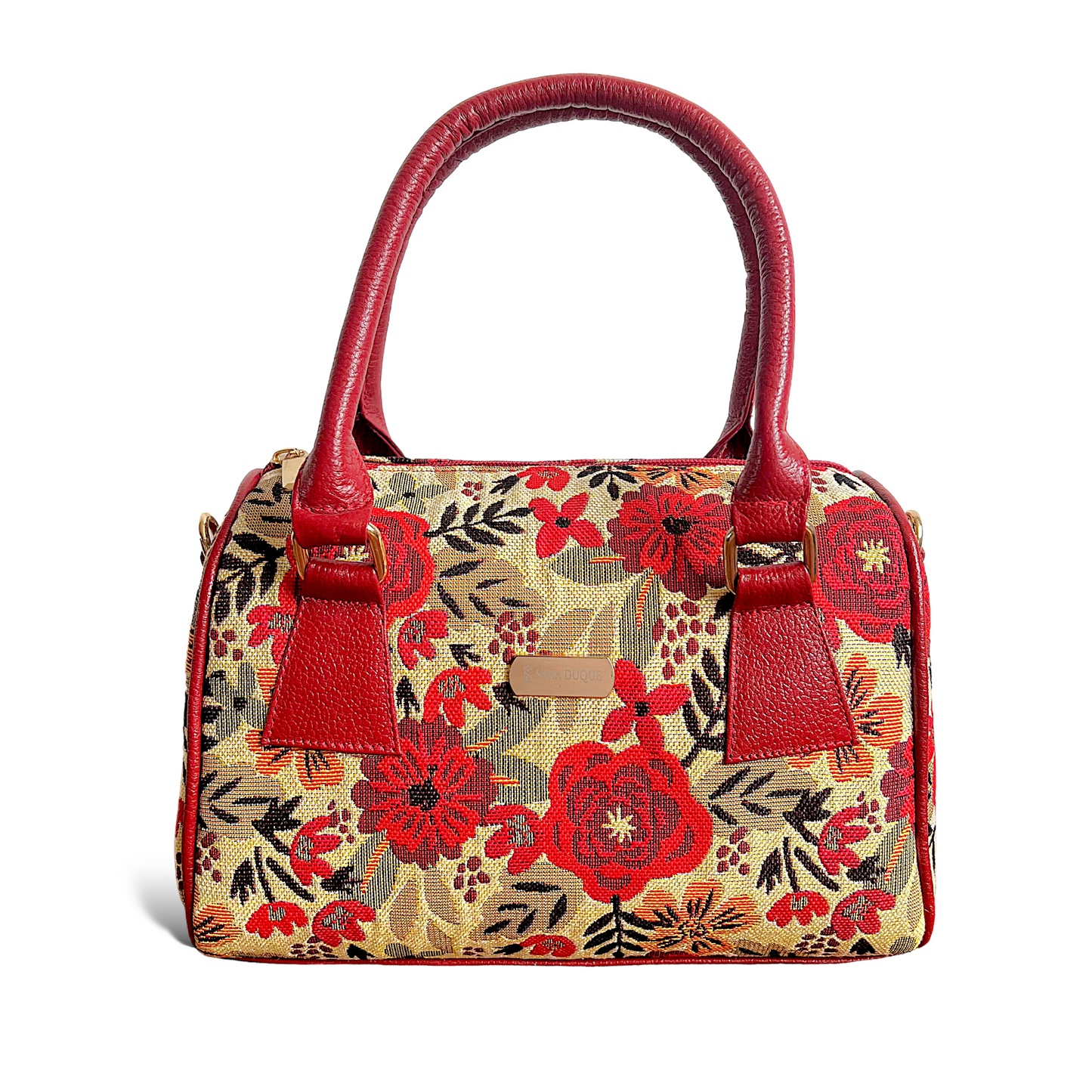 Bolso cuero rosas